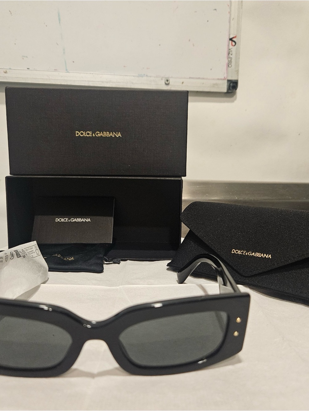 Authentic Dolce & Gabbana 4479 Black Women's Rectangular Sunglasses